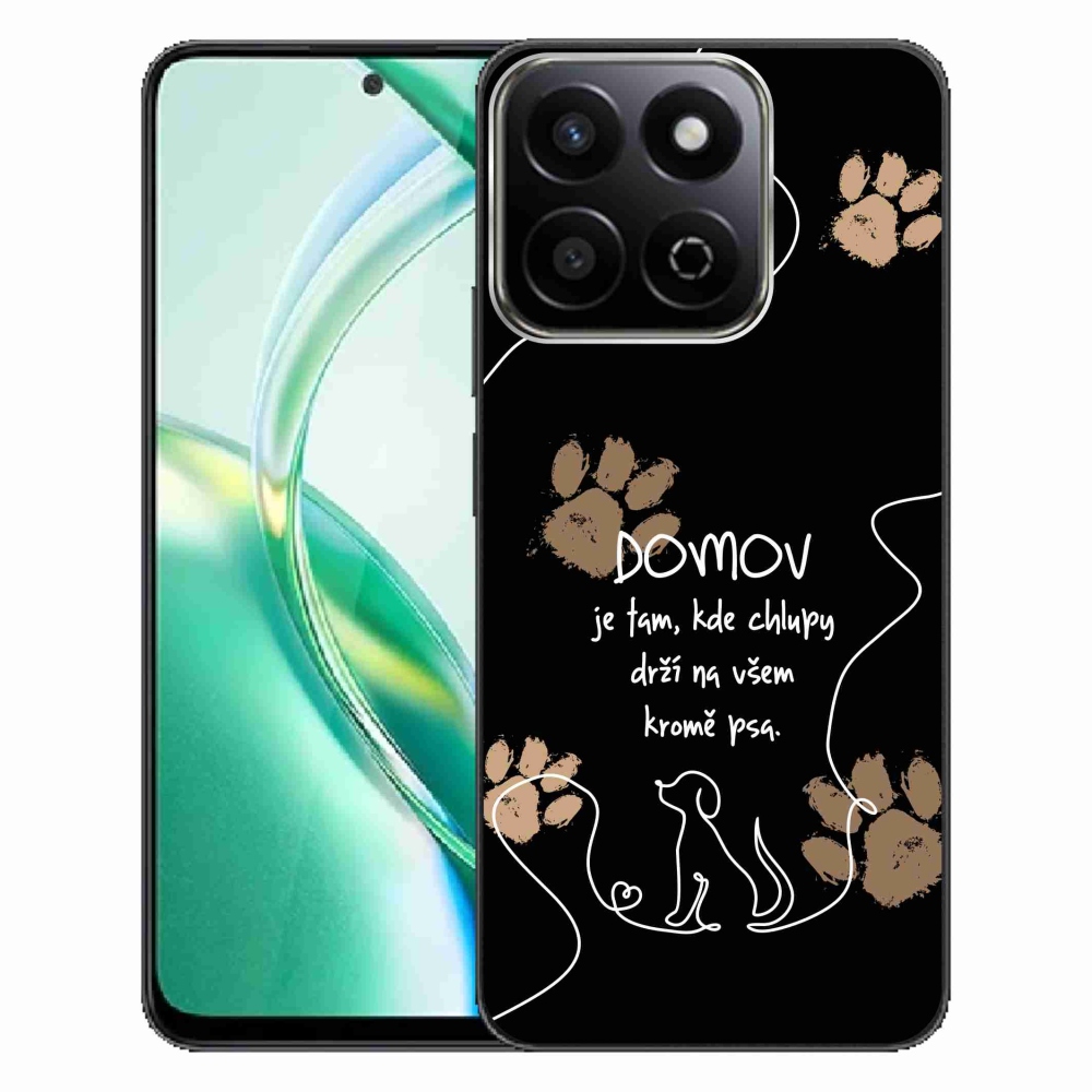 Zselés borító mmCase a Honor 200 Smart 5G készülékhez - kutya motívum fekete háttérrel