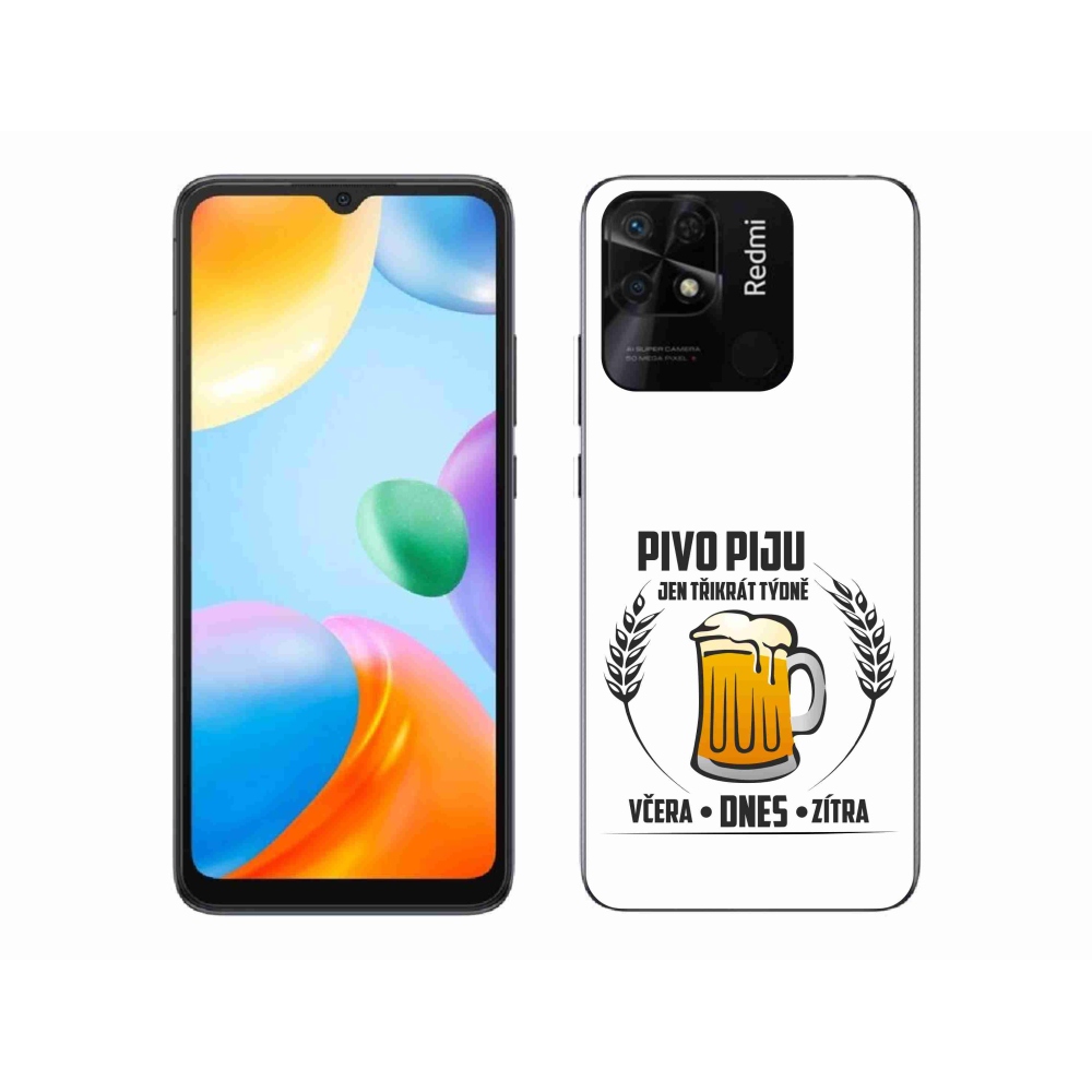 Gél borítás mmCase a Xiaomi Redmi 10C-hez - sör motívum fehér háttérrel