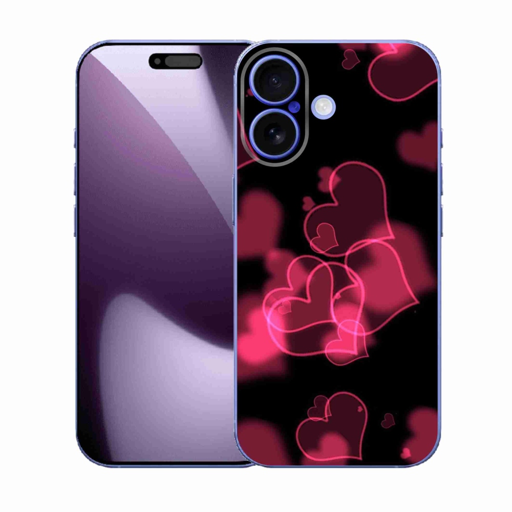 Zselés borítás mmCase iPhone 17 készülékhez - piros szívek