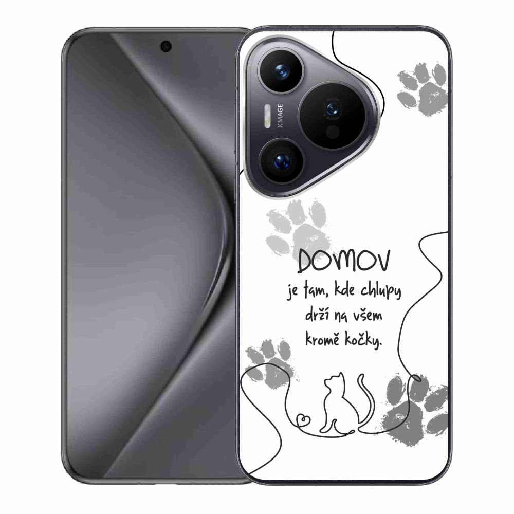 Gél borító mmCase a Huawei Pura 70 készülékhez - macska motívum fehér háttérrel