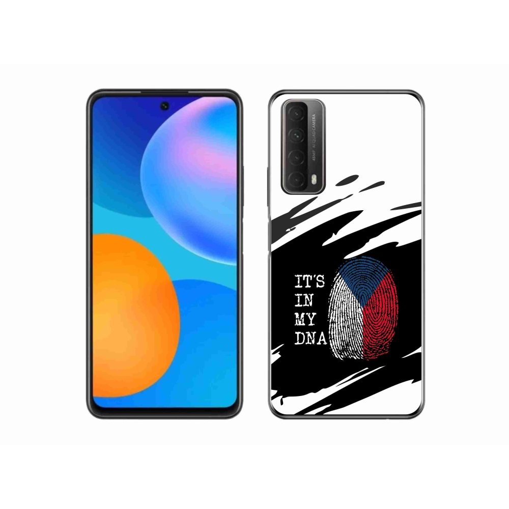 Gél borító mmCase a Huawei P Smart (2021) - zászlós ujjlenyomat fekete és fehér háttérrel