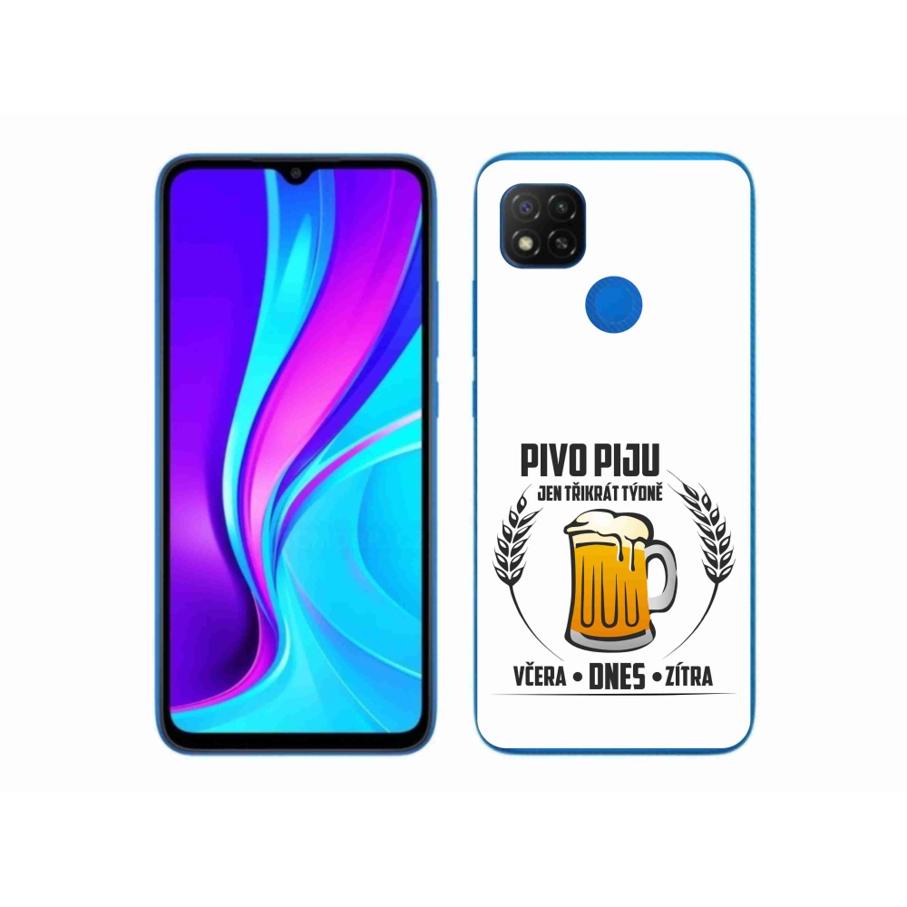 Gél borítás mmCase a Xiaomi Redmi 9C-hez - sör motívum fehér háttérrel
