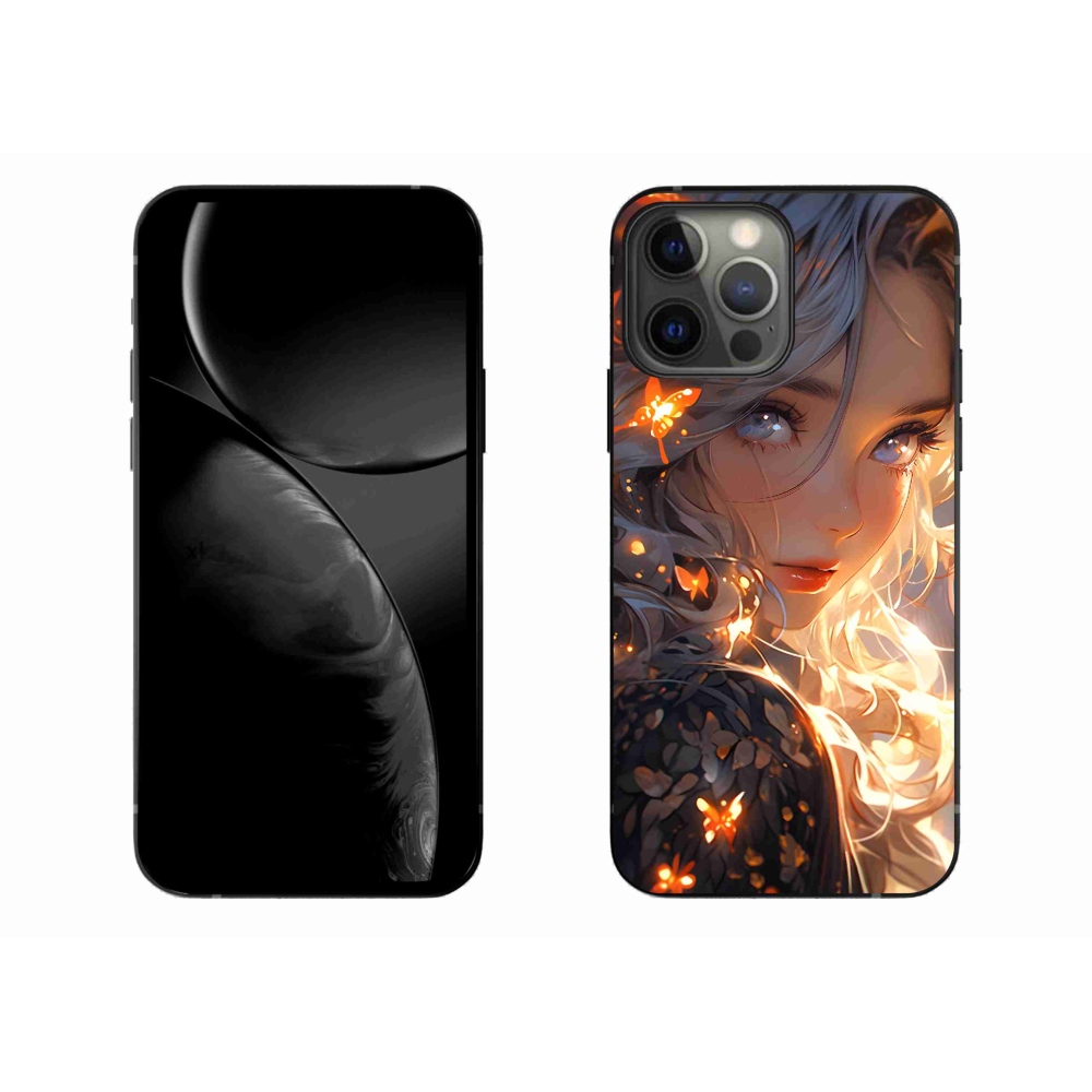 Gél borítás mmCase iPhone 13 Pro Max készülékhez - lány és pillangók