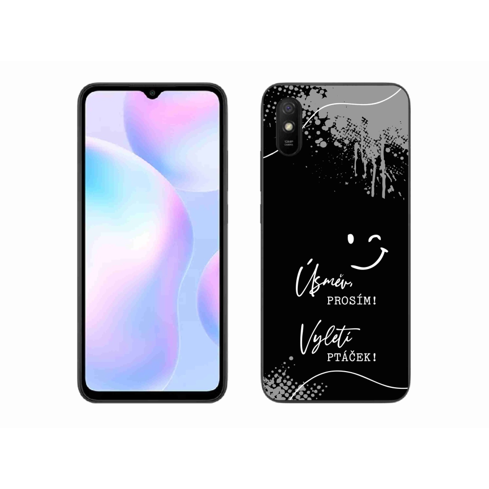 Gél borító mmCase a Xiaomi Redmi 9AT-hoz - vicces szöveg 4 fekete háttérrel