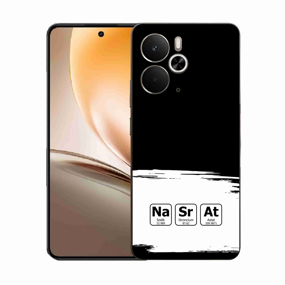 Gél borító mmCase a Realme 14 5G/14T 5G-n - kémiai elemek fehér és fekete háttérrel