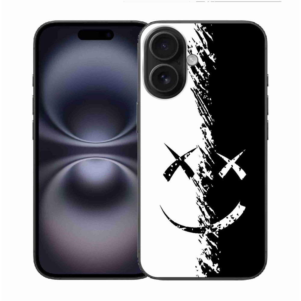 Zselés borítás mmCase iPhone 16 készülékhez - fekete-fehér mosolygó