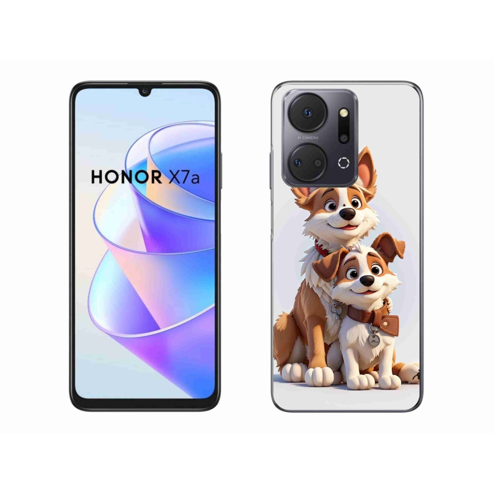 Zselés borítás mmCase a Honor X7a számára - kutyák rajzolása