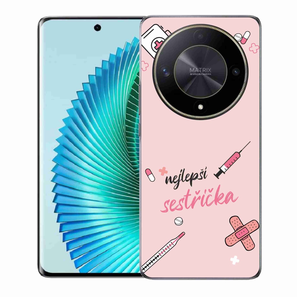 Gél borító mmCase a Honor Magic 6 Lite 5G-n - a legjobb kishúg rózsaszín háttérrel