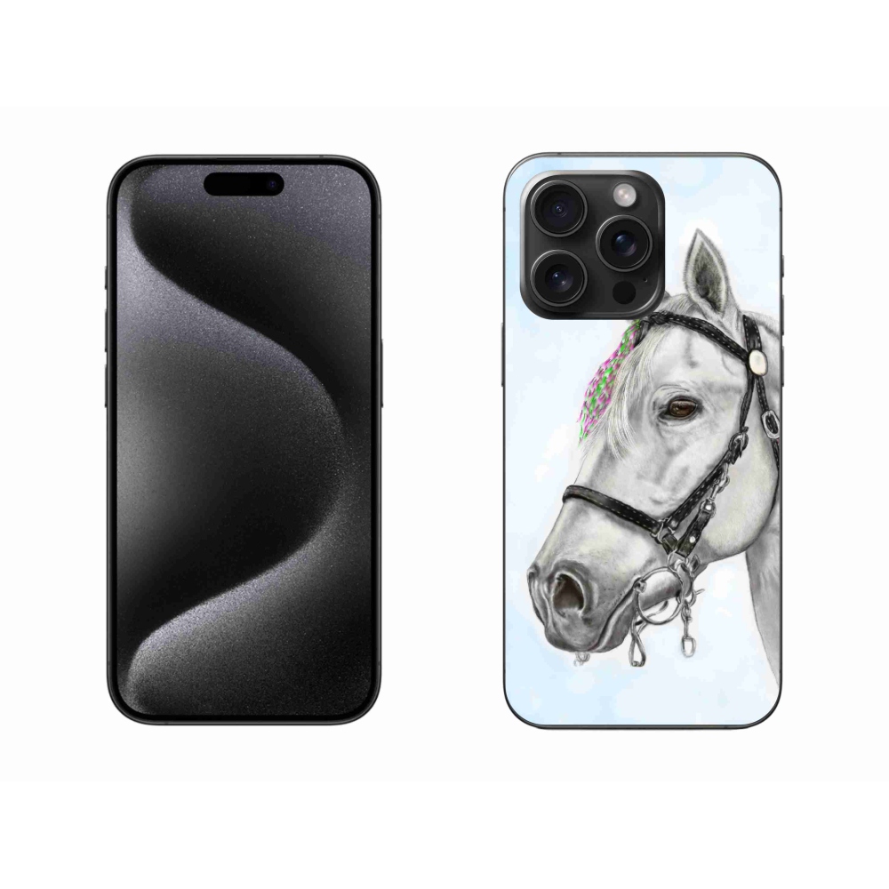 Gél borítás mmCase iPhone 15 Pro Max készülékhez - Fehér ló 1
