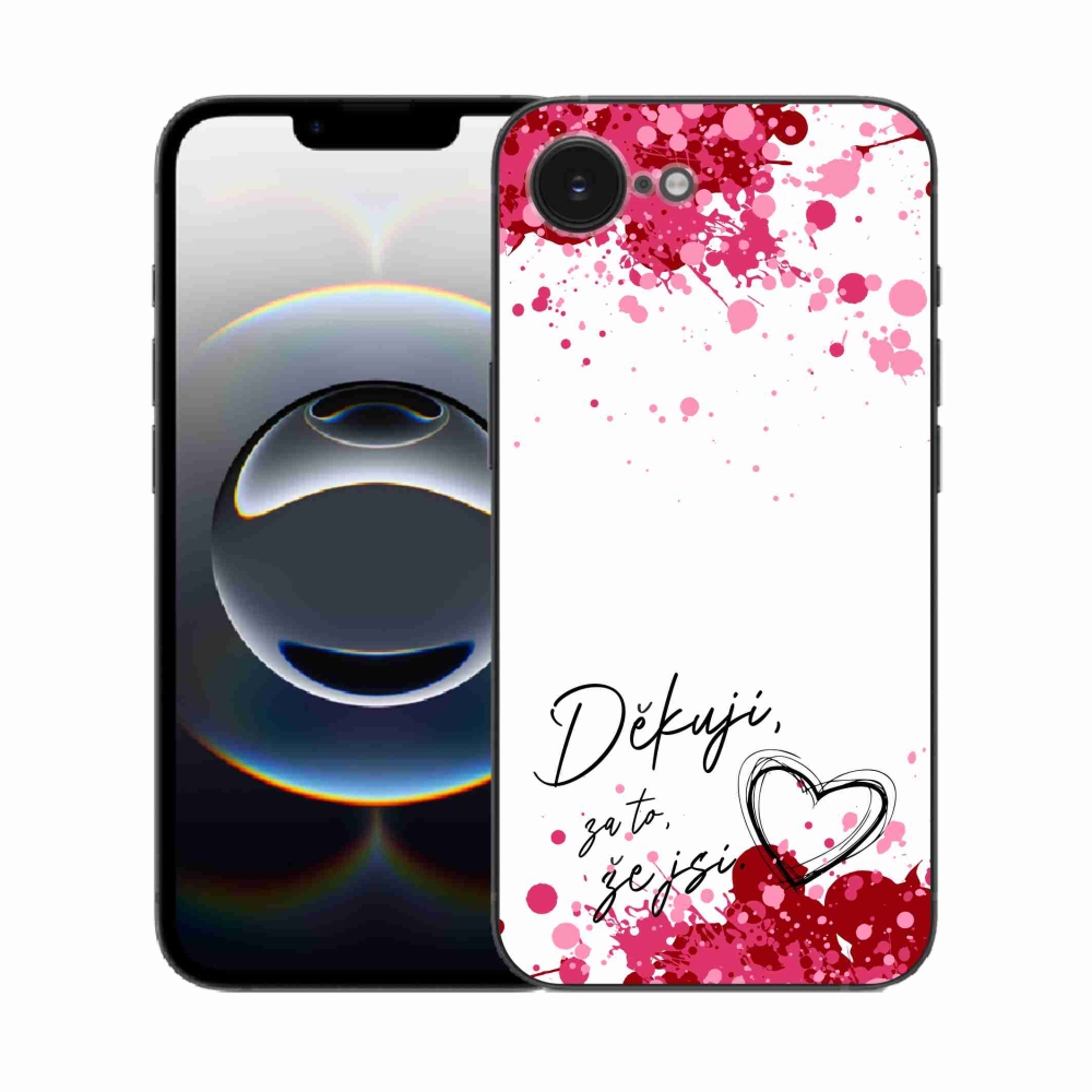 Gél borítás mmCase iPhone 16e készülékhez - text in love 2 fehér háttér