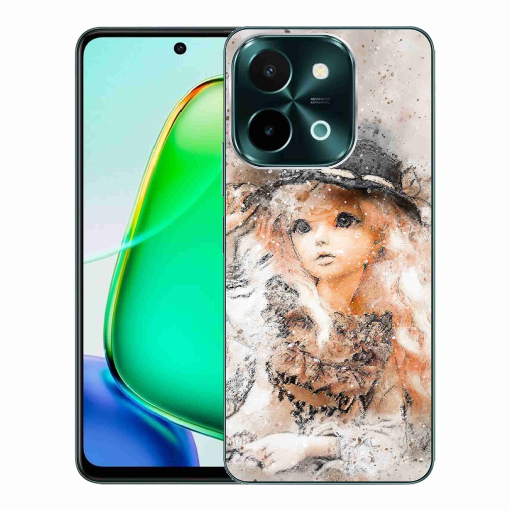 Gél borító mmCase a Vivo Y28-hoz - lány kalapban