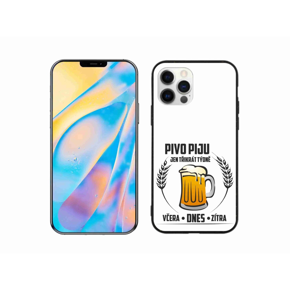 Gél borítás mmCase iPhone 12 Pro készülékhez - sör motívum fehér háttér
