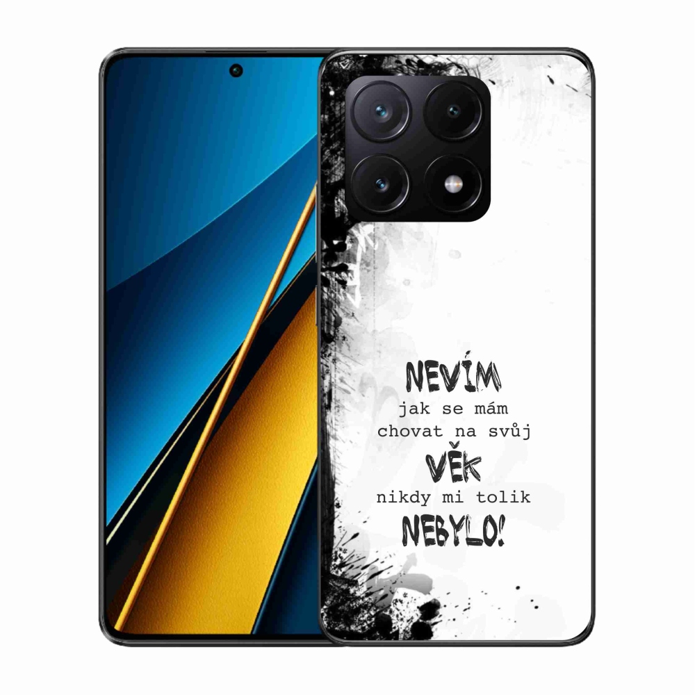 Gél borító mmCase a Xiaomi Poco X6 Pro 5G számára - vicces szöveg 14 fehér háttér