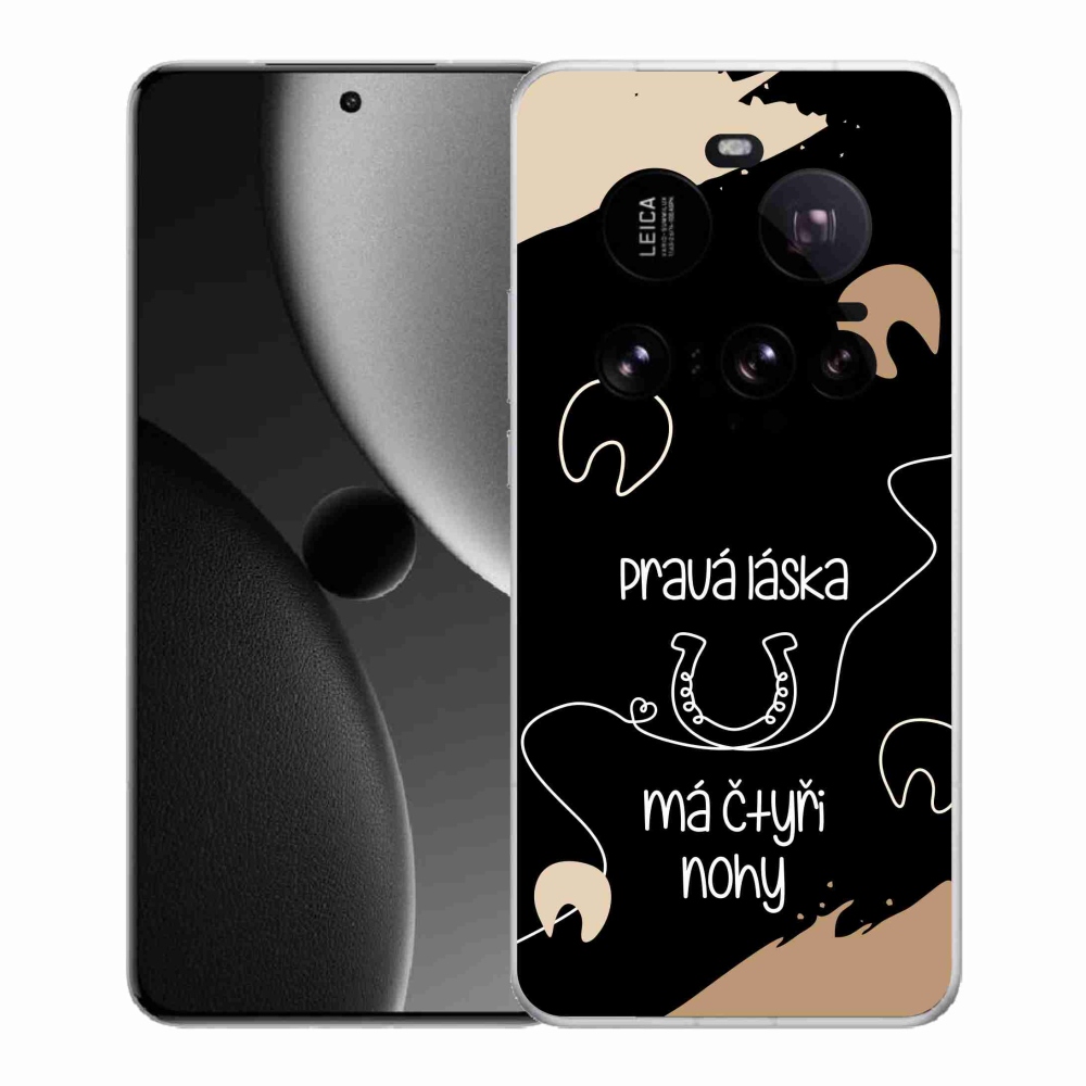 Gél borítás mmCase a Xiaomi 15 Ultra számára - ló motívum fekete háttérrel