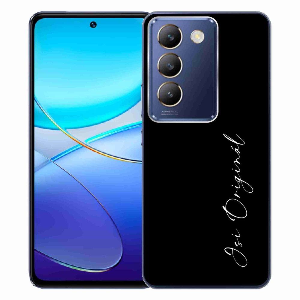 Gél borító mmCase a Vivo V40 SE 4G/5G - Ön az eredeti fekete háttérrel