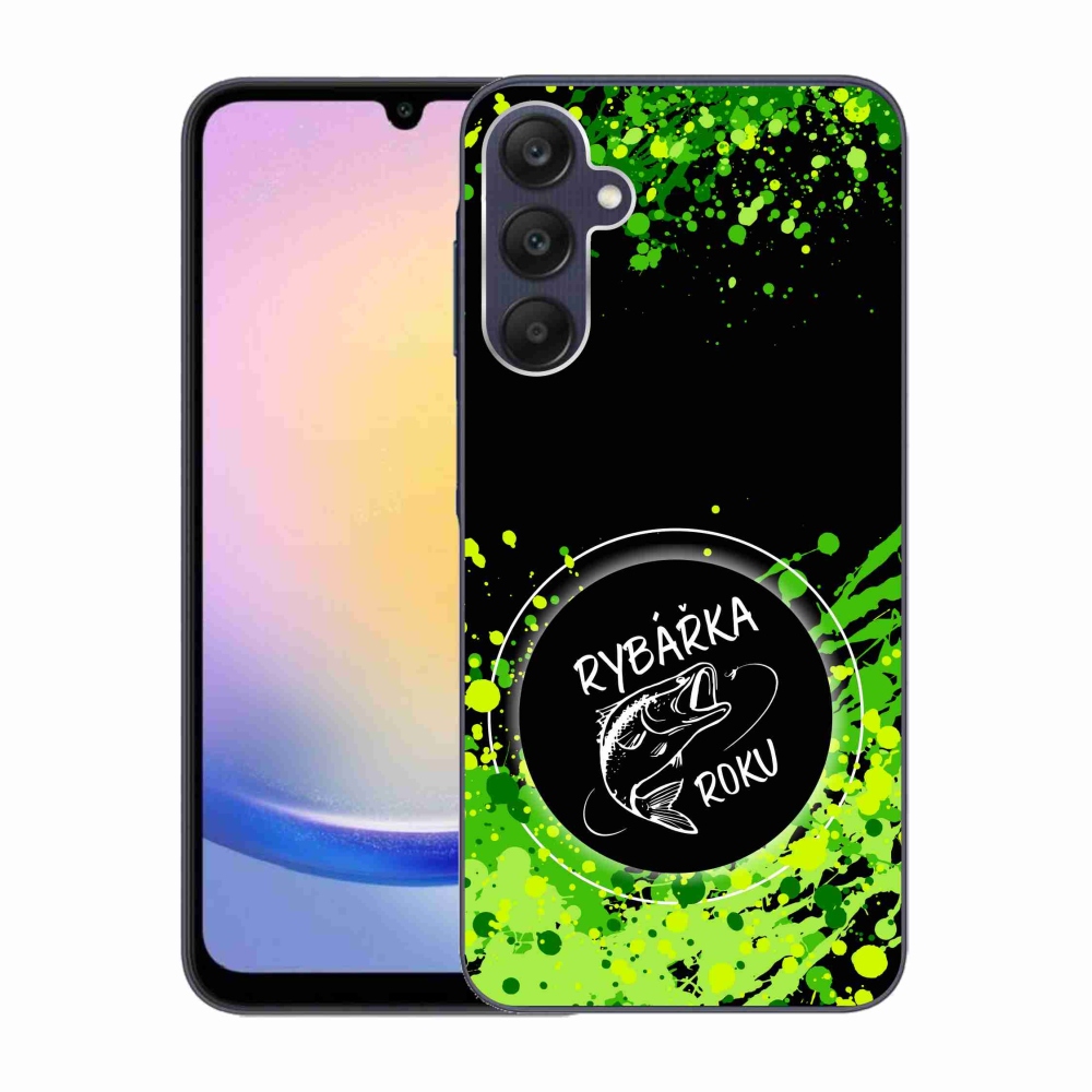 Zselés borító mmCase Samsung Galaxy A25 5G - Az év horgásza fekete háttérrel