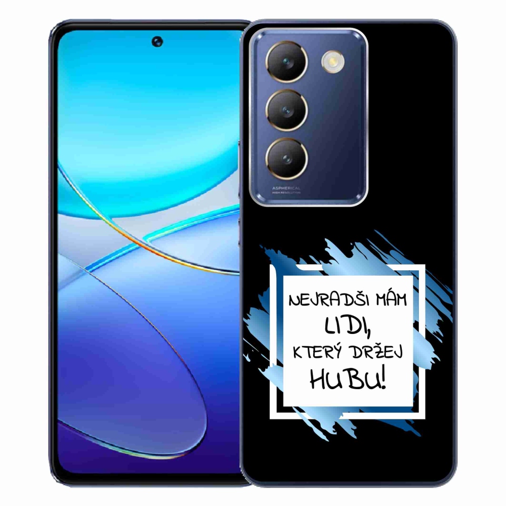 Gél borító mmCase Vivo V40 SE 4G/5G - vicces szöveg 7 fekete és fehér háttérrel