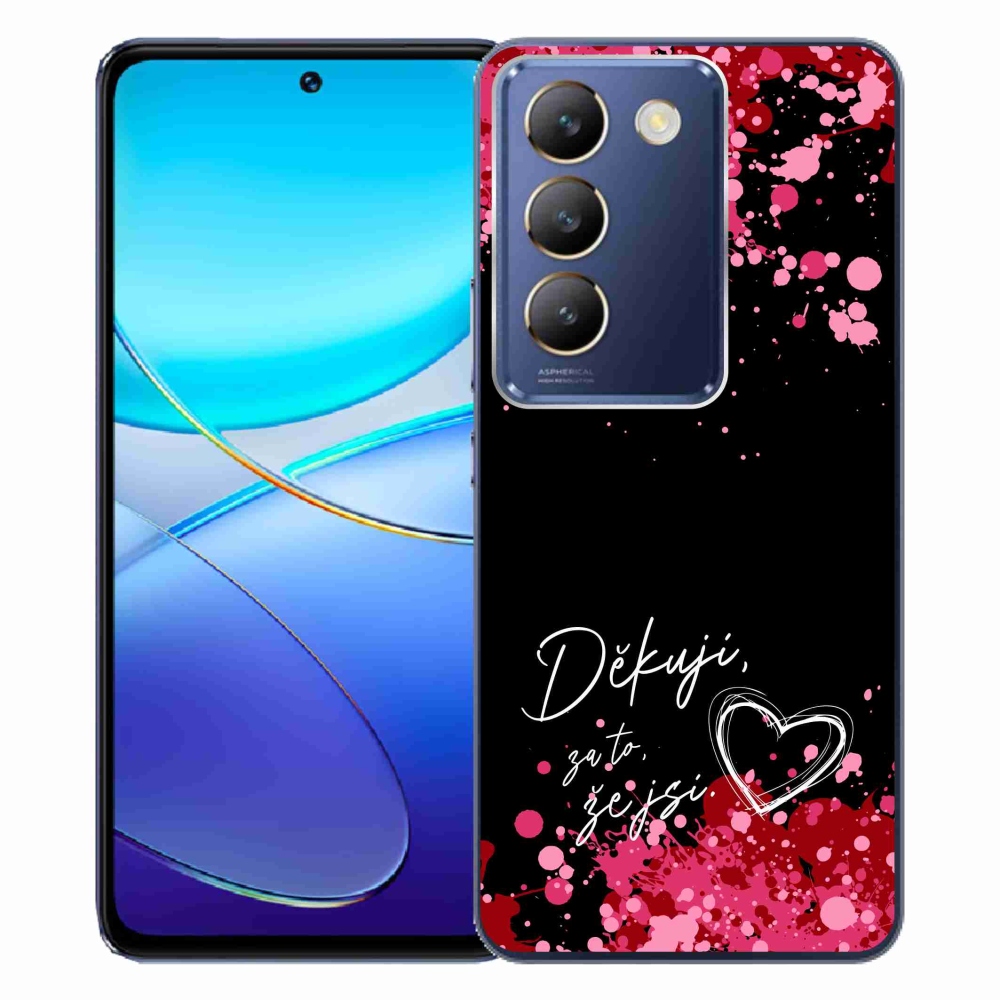 Gél borító mmCase a Vivo V40 SE 4G/5G készülékre - szerelmes szöveg 2 fekete háttérrel