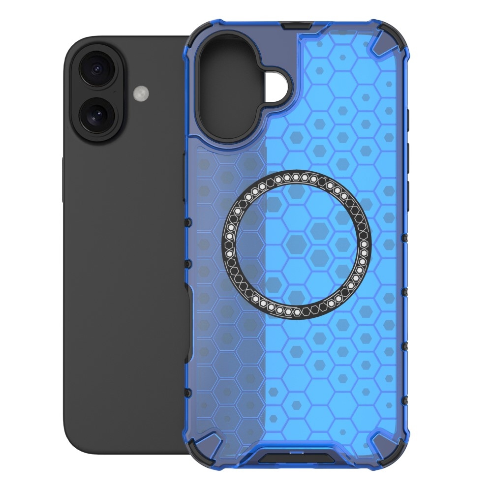 Mézédes, tartós védőburkolat MagSafe-vel iPhone 16 készülékhez - kék