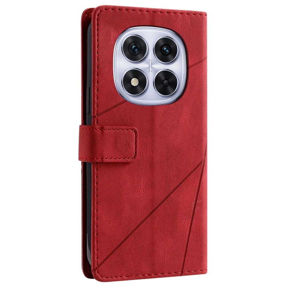 Vonalak könyv tok Xiaomi Redmi Note 14 Pro 5G/Poco X7 5G/Note 14 Pro+ 5G - piros