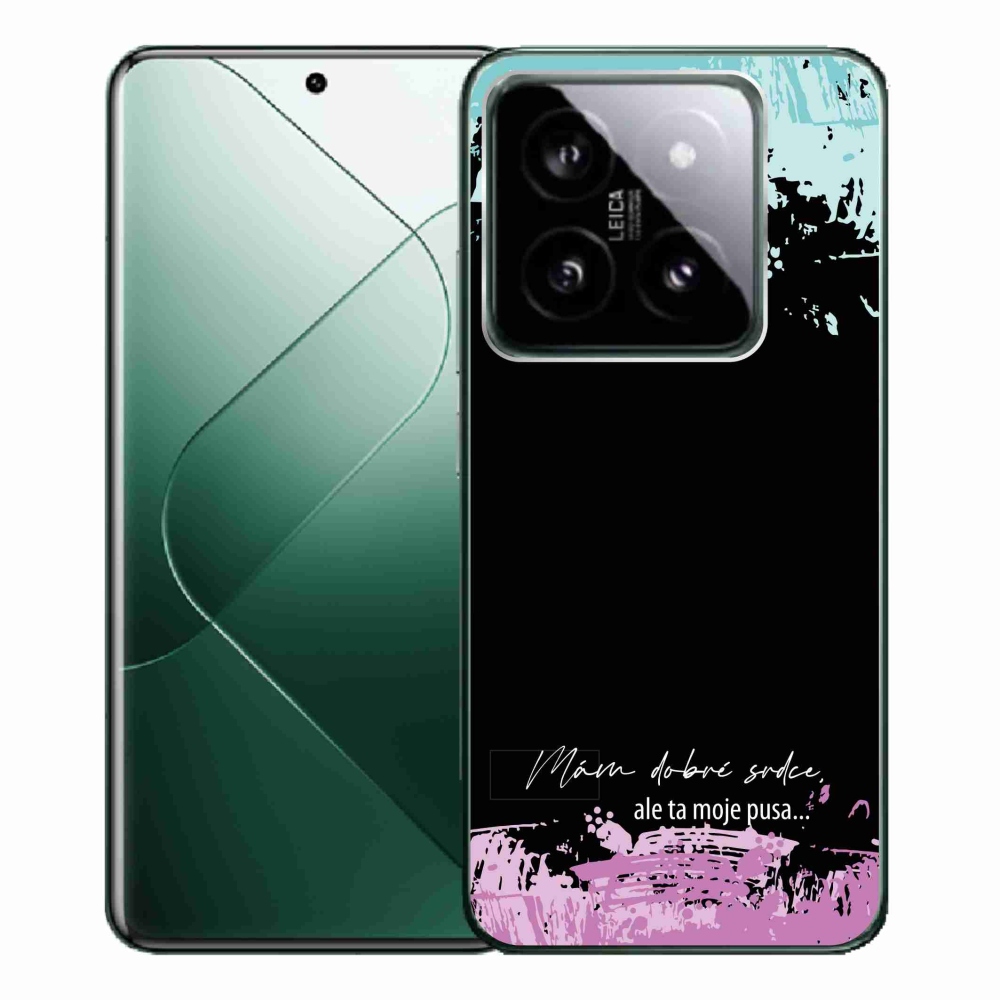 Gél borító mmCase a Xiaomi 14 Pro-hoz - vicces szöveg 3 fekete háttérrel