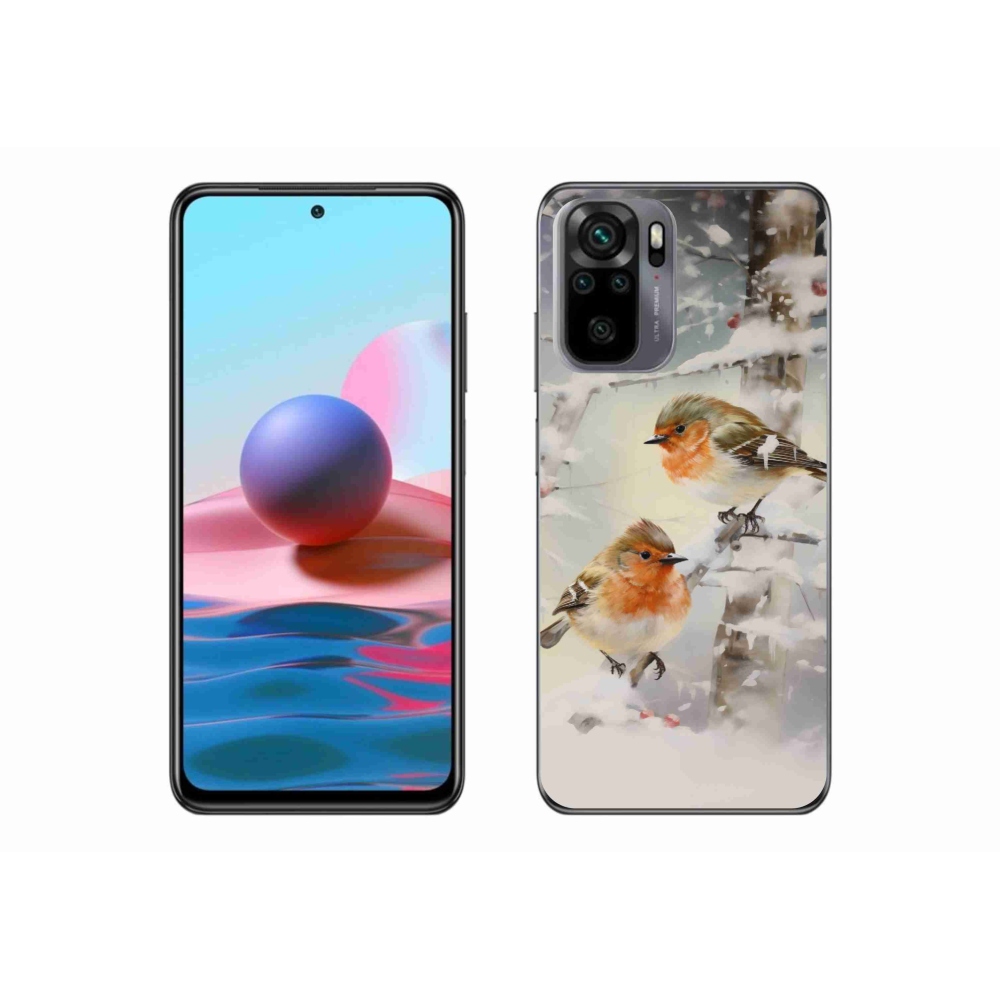 Gél borítás mmCase a Xiaomi Redmi Note 10S-hez - madarak télen