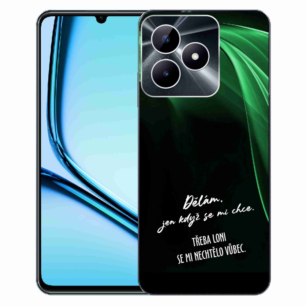 Gél borító mmCase a Realme Note 50 készülékhez - vicces szöveg 12 fekete háttér