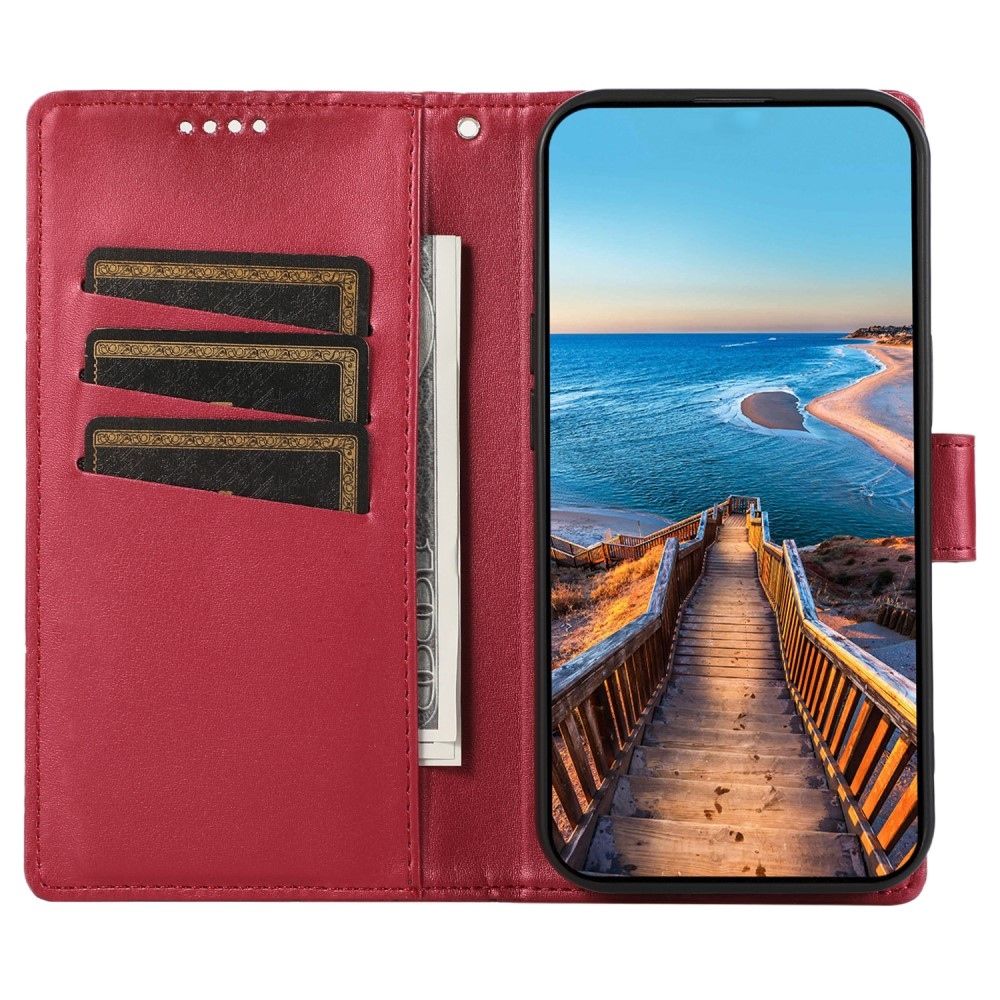 Line könyvtáska a Realme 12 5G/12x 5G készülékhez - piros színű