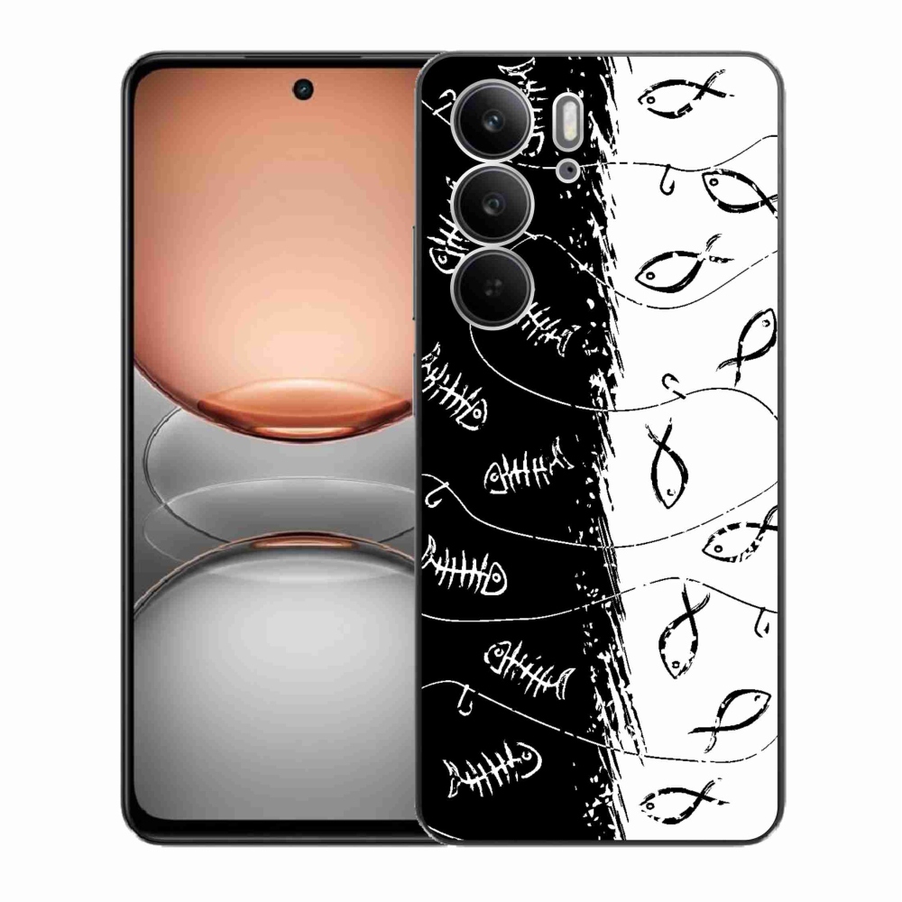 Zselés borító mmCase a Realme C75 készülékhez - csontvázak és halak