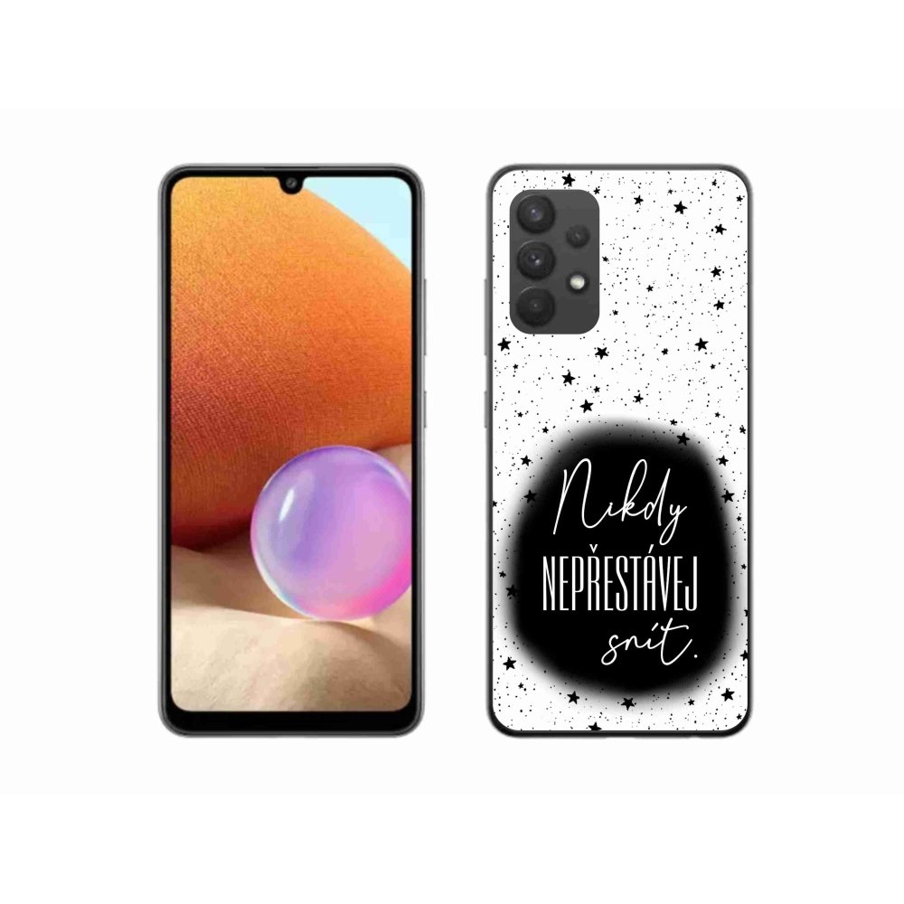 Gél borító mmCase Samsung Galaxy A32 4G - idézet 1 fekete és fehér háttérrel