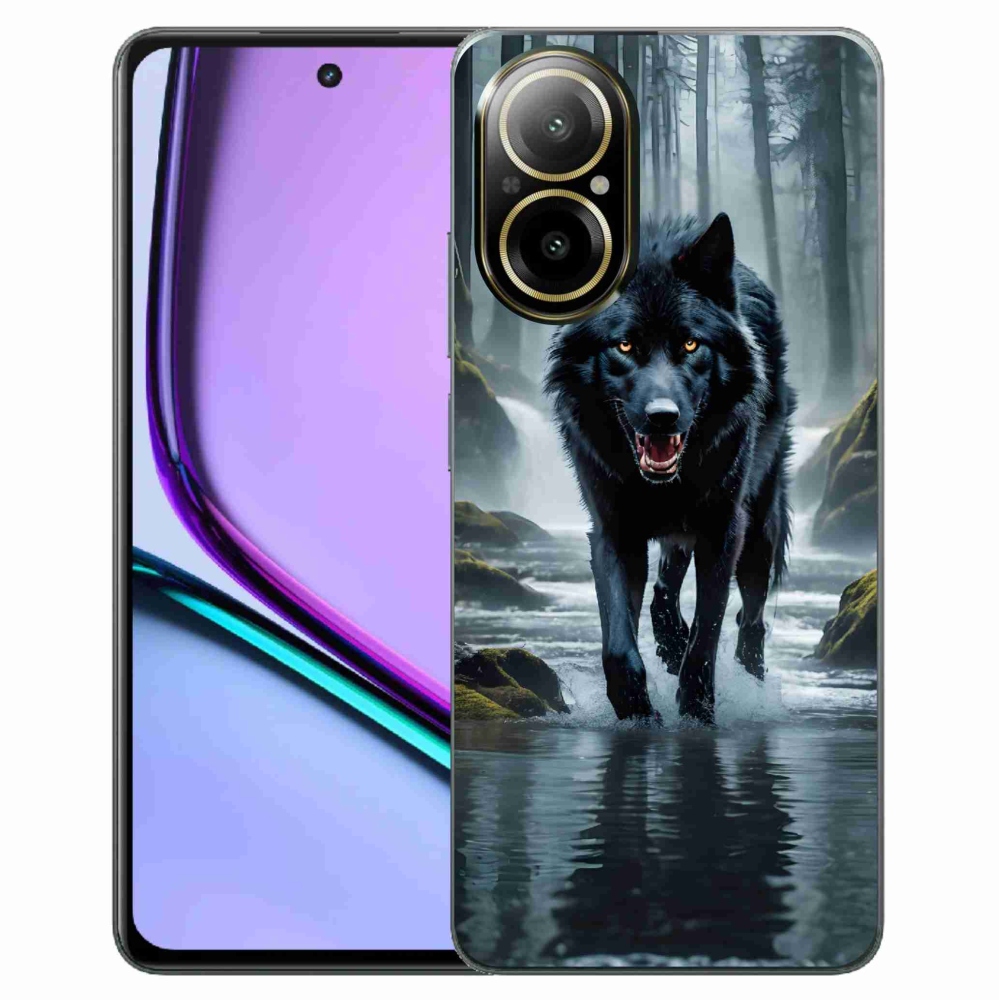 Zselés borítás mmCase a Realme C67 készülékhez - fekete farkas