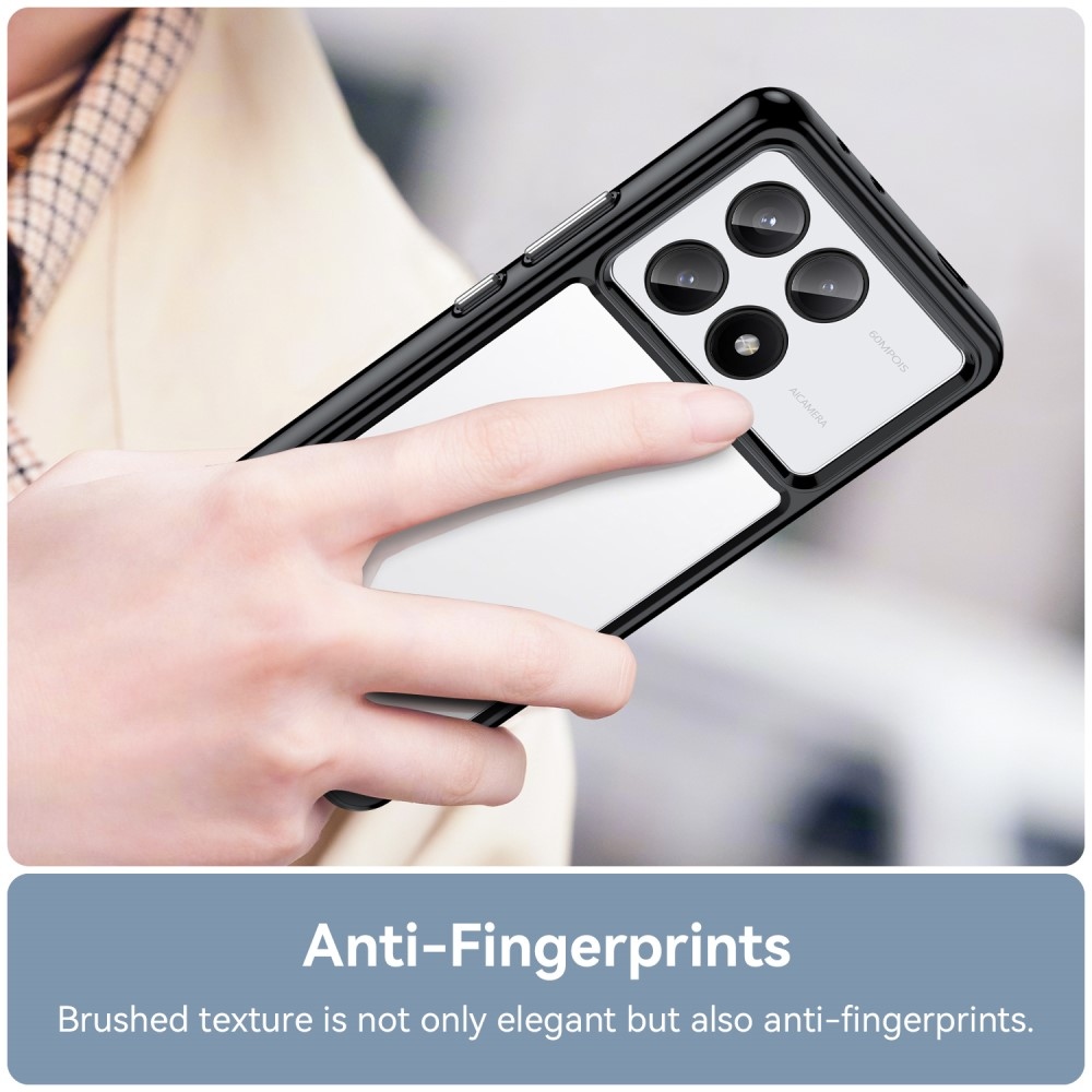 Gél tok fix hátlappal a Xiaomi Poco X6 Pro 5G készülékhez - fekete