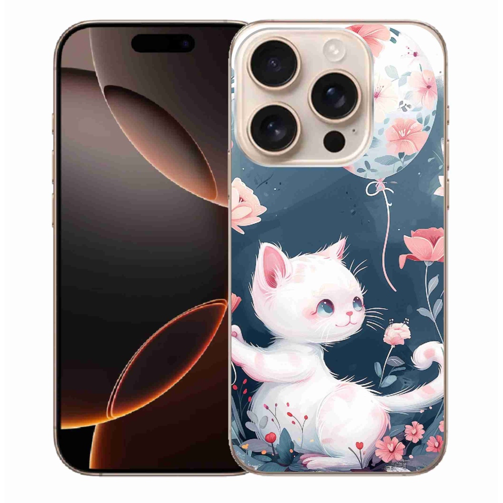 Gél borítás mmCase iPhone 16 Pro Max készülékhez - cica lufival