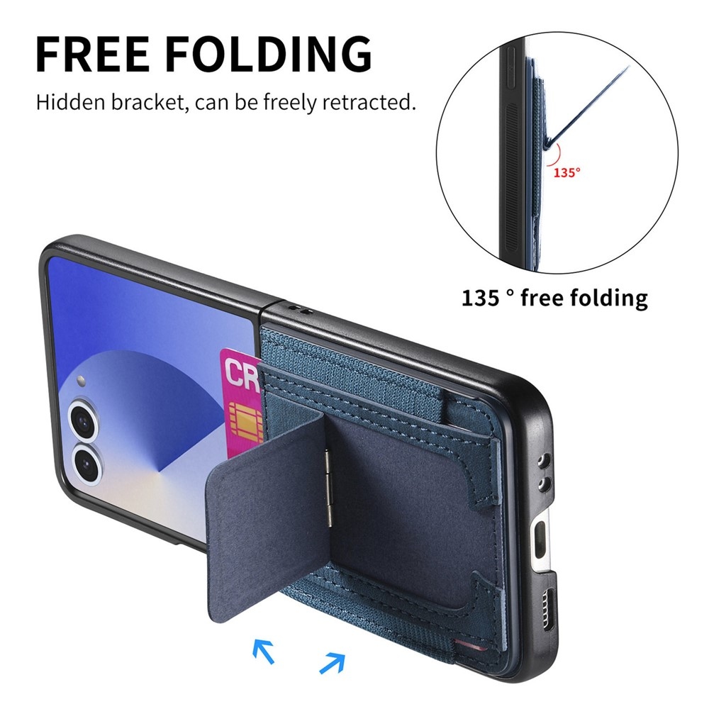 Luxus műanyag borítás műbőrrel Samsung Galaxy Z Flip7 5G - kék