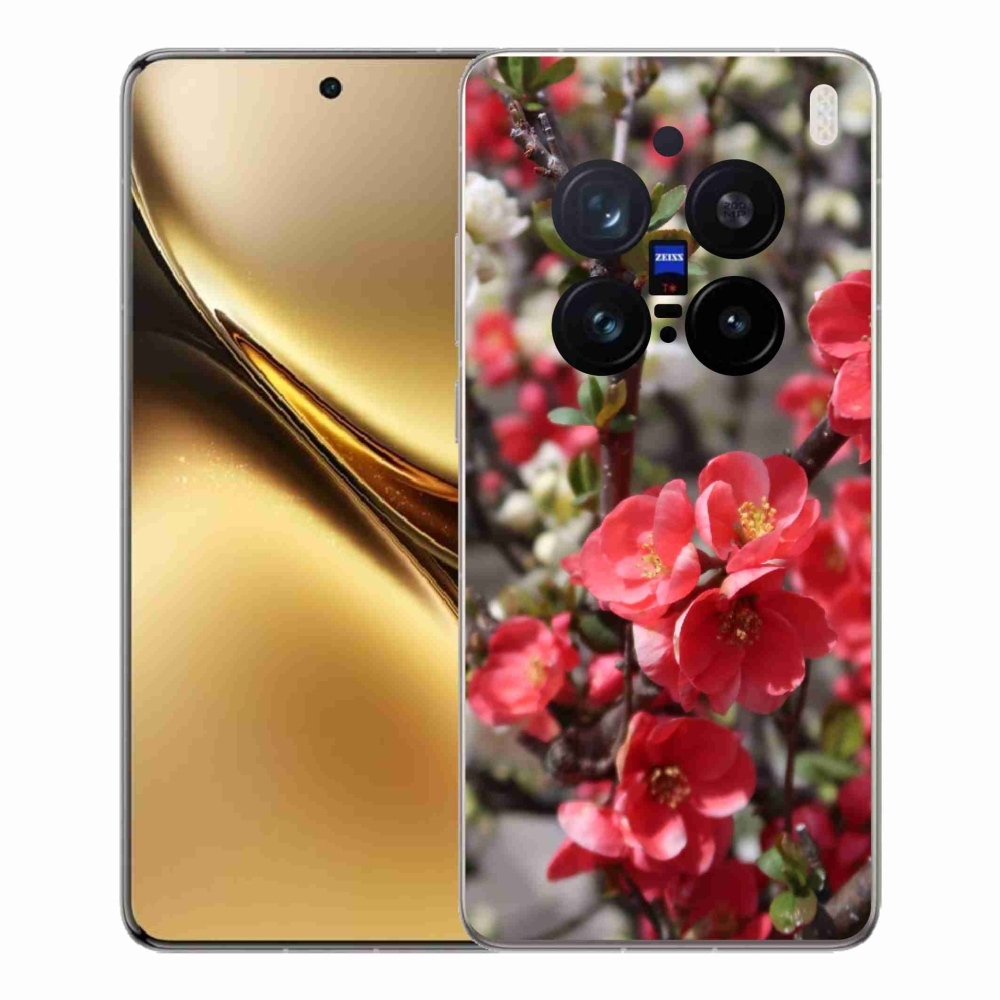 Zselés borítás mmCase a Vivo X200 Pro 5G készülékhez - piros virágok