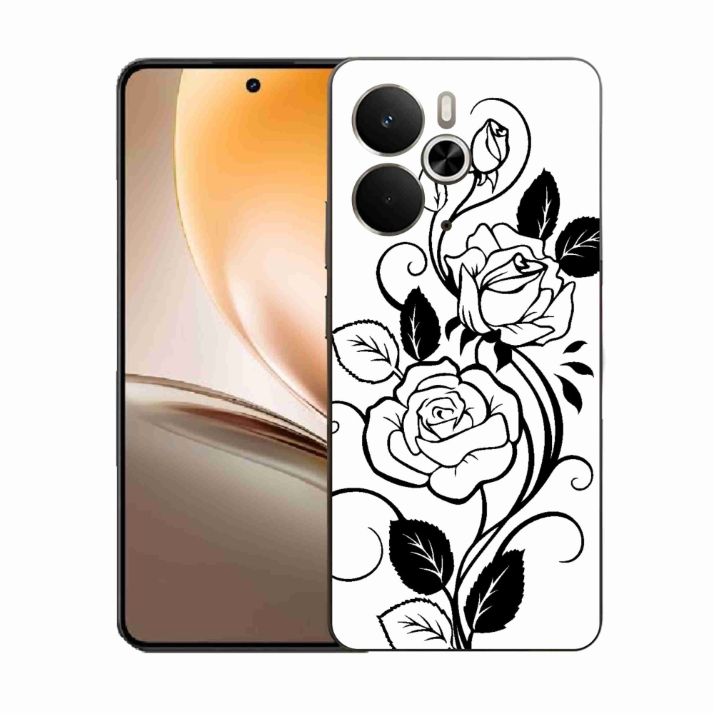 Gél borítás mmCase a Realme 14 5G/14T 5G készülékhez - fekete és fehér rózsa