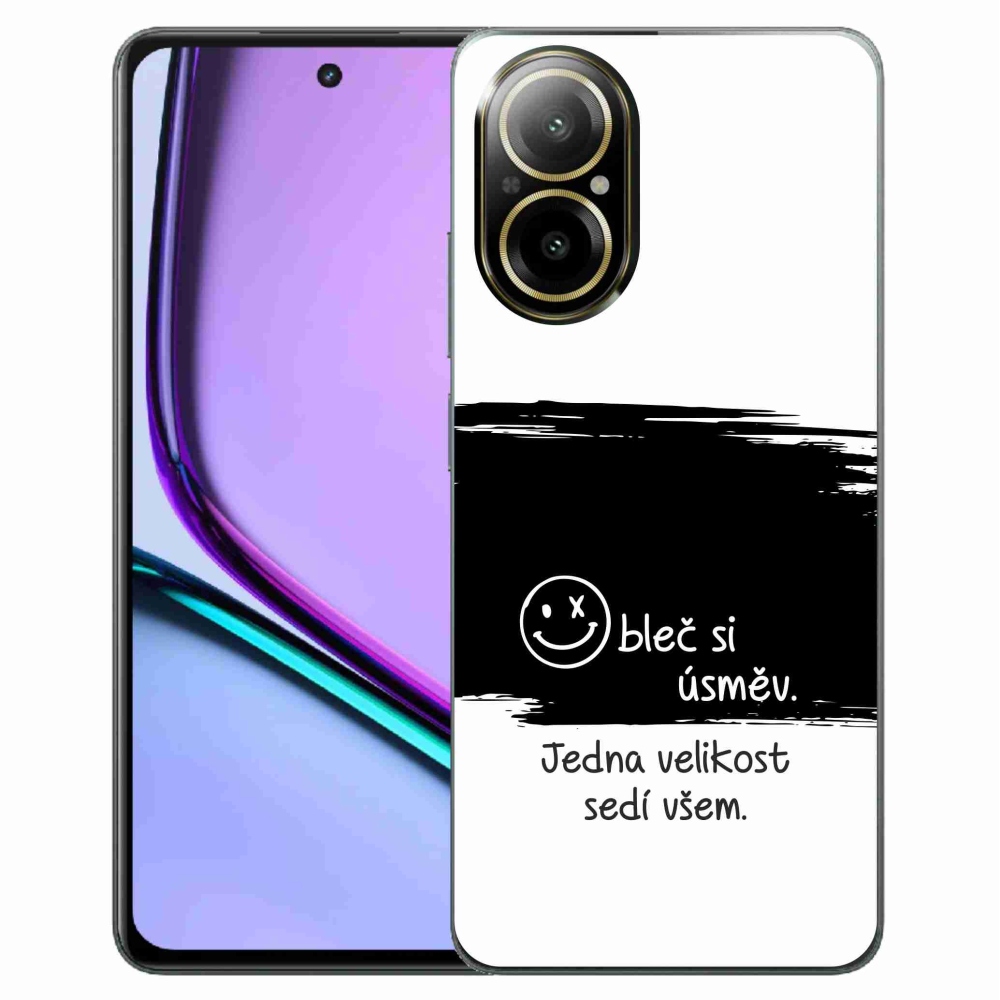 Gél borító mmCase a Realme C67 készülékhez - vicces szöveg 8 fekete és fehér háttérrel