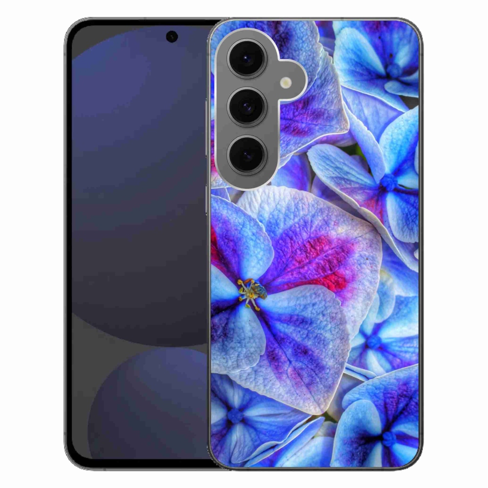Gél védőhuzat mmCase Samsung Galaxy S24 FE - kék virágok 1