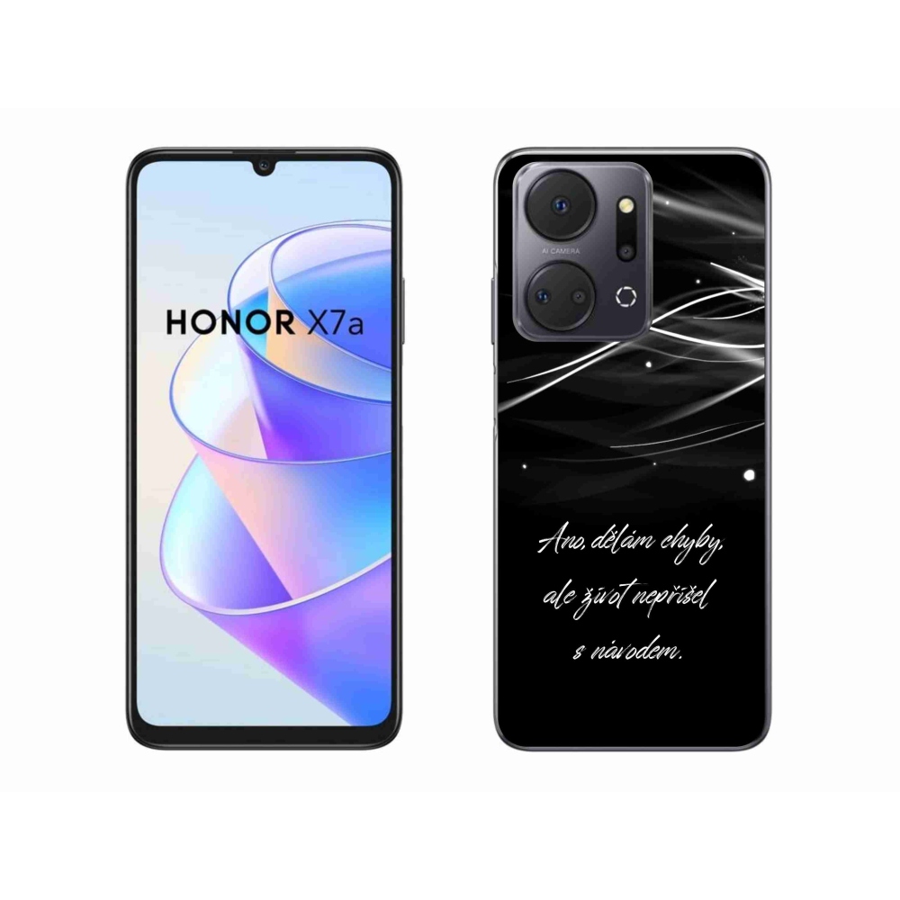 Zselés borítás mmCase a Honor X7a készülékhez - idézem fekete háttérrel