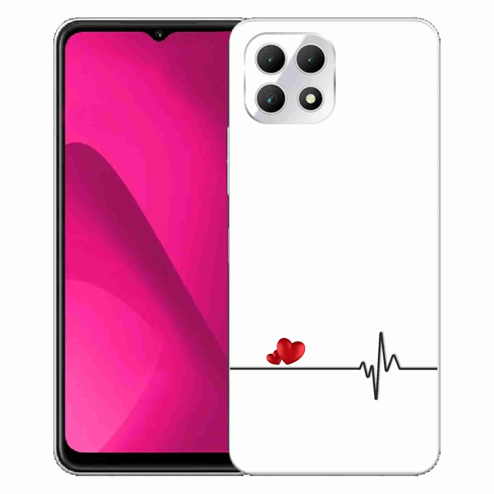 Gél borító mmCase a T-Mobile T Phone 2 készülékhez - szív és szívverés fehér háttérrel