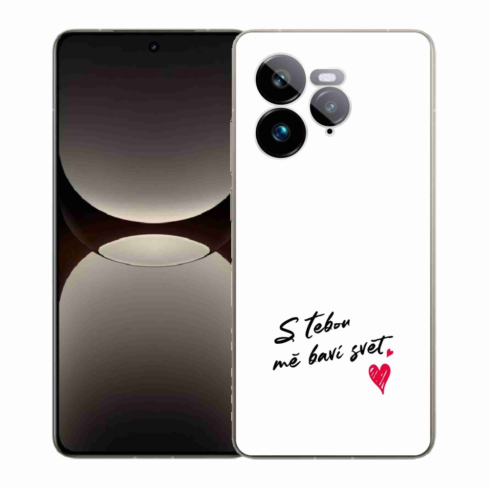 Gél borítás mmCase a Realme GT 7 Pro 5G-n - szerelmes szöveg 1 fehér háttér