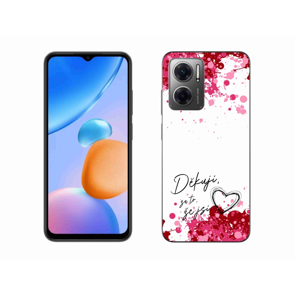 Gél borító mmCase a Xiaomi Redmi 10 5G - szerelem szöveg 2 fehér háttérrel