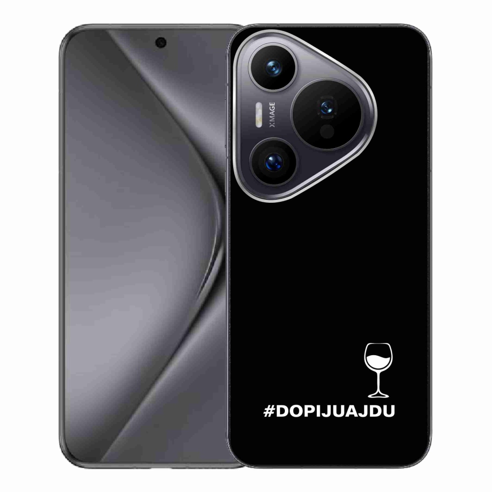 Gél borítás mmCase a Huawei Pura 70 Pro készülékhez - bor motívum fekete háttérrel