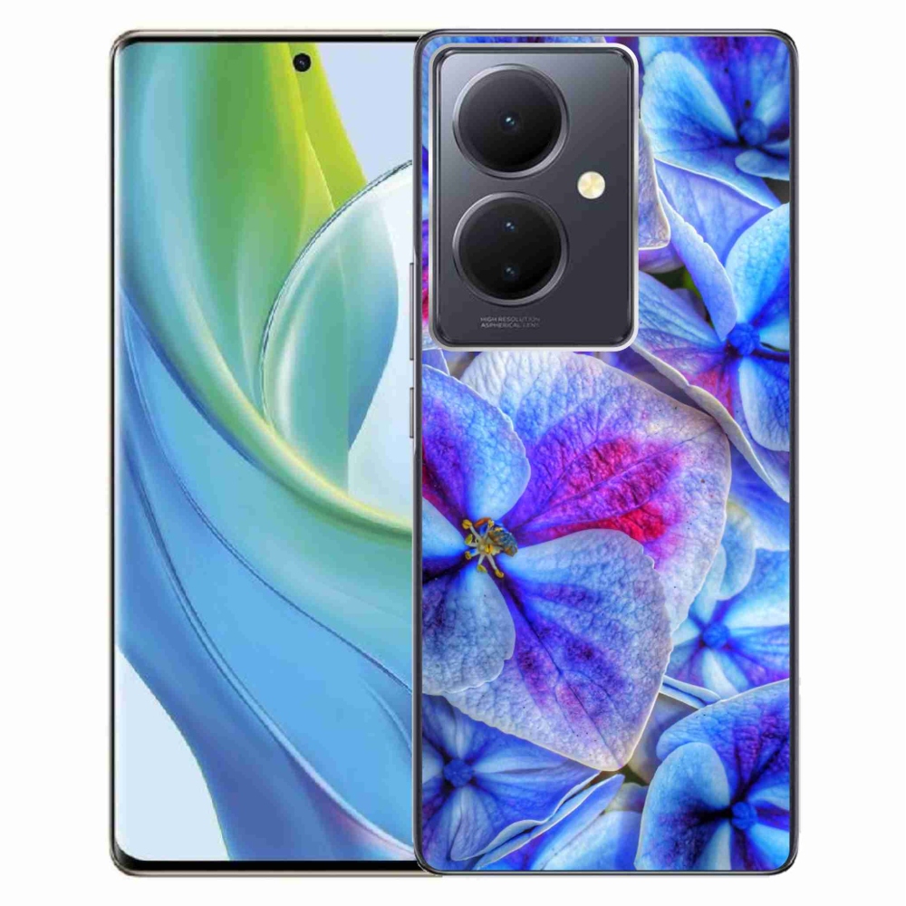 Gél védőhuzat mmCase a Vivo V29 Lite 5G készülékhez - kék virágok 1