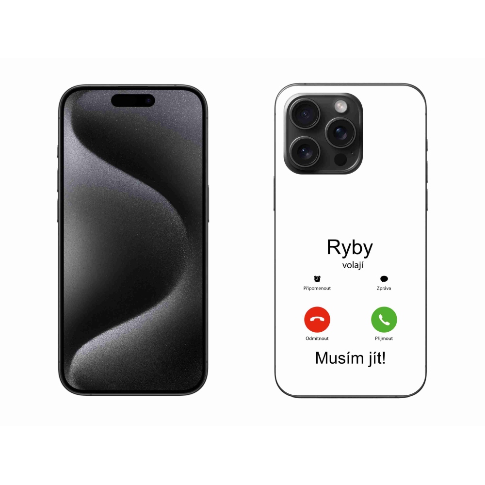 Zselés borítás mmCase iPhone 15 Pro Max készülékhez - hal hívás fehér háttérrel