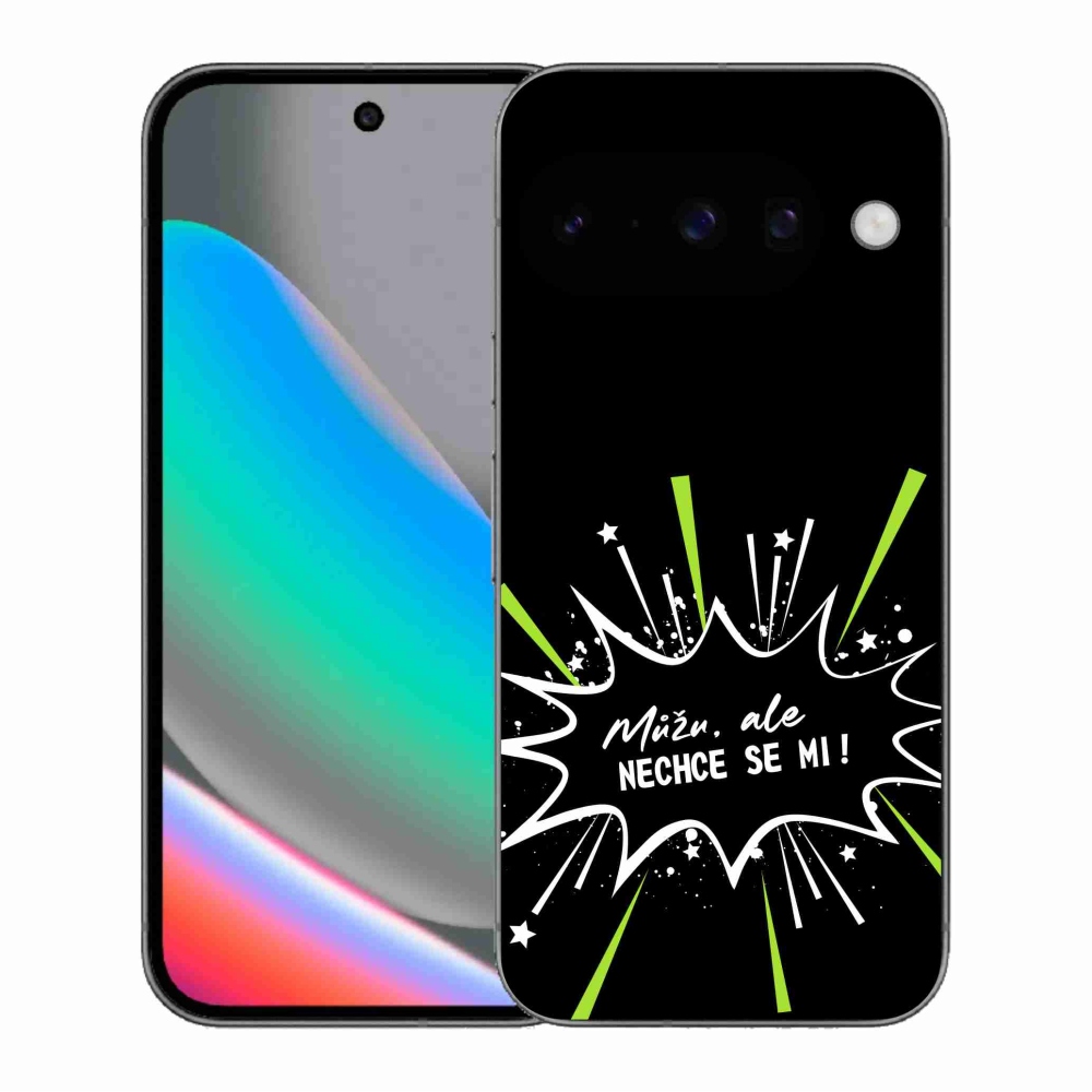 Gél borító mmCase a Google Pixel 10 számára - vicces szöveg 11 fekete háttér