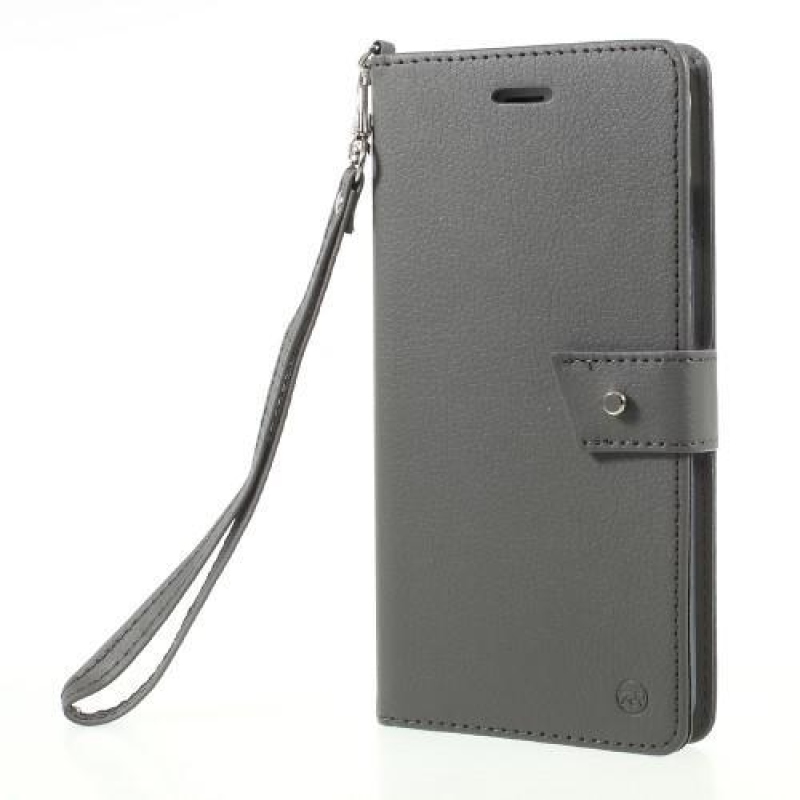 Napi PU bőr tok hurokkal iPhone 8 Plus és 7 Plus készülékhez - szürke