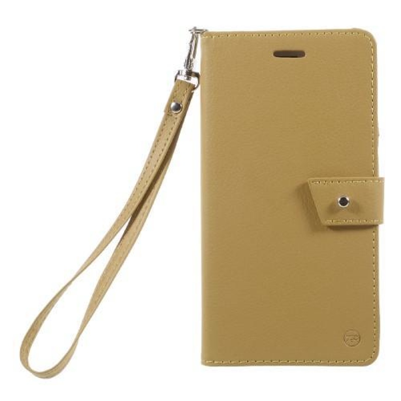 Napi PU bőr tok hurokkal iPhone 8 Plus és 7 Plus készülékhez - arany színű