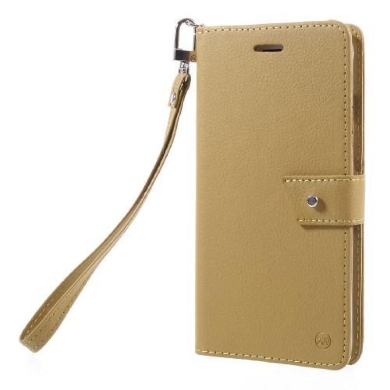 Napi PU bőr tok hurokkal iPhone 8 Plus és 7 Plus készülékhez - arany színű