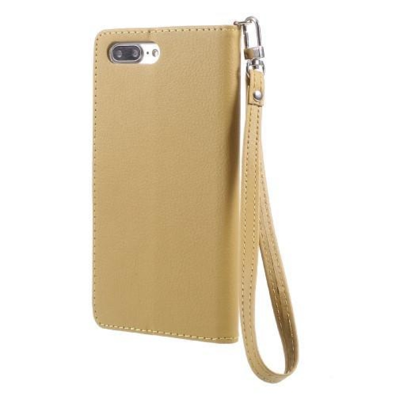Napi PU bőr tok hurokkal iPhone 8 Plus és 7 Plus készülékhez - arany színű
